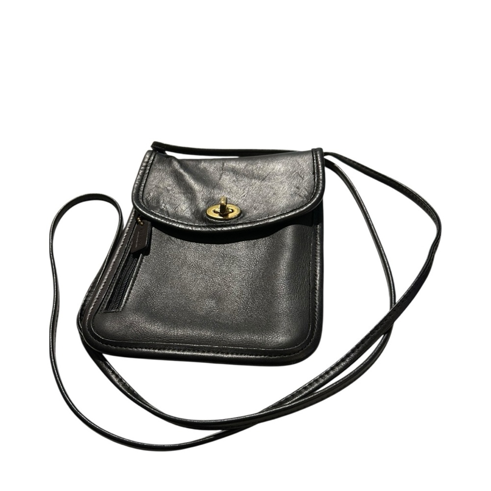 Vintage Coach Tourist Pouch Passport Hipster Crossbody #6908 – Black Leather - Picture 7 of 11